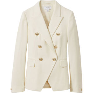 REISS TALLY Tailored Fit Textured Double Breasted Blazer